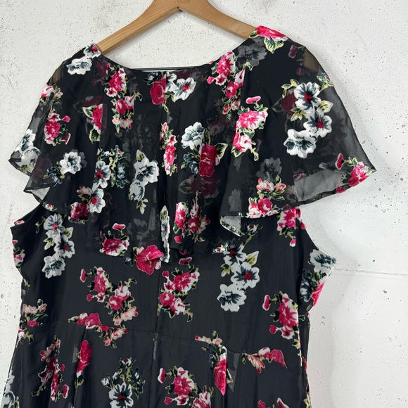 Mod Cloth Anna Sui Chic Ruffle Sleeve Floral Maxi Dress Size 24 - Picture 7 of 13